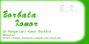 borbala komor business card