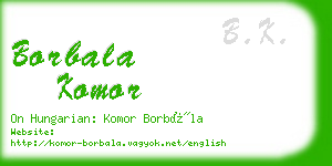 borbala komor business card